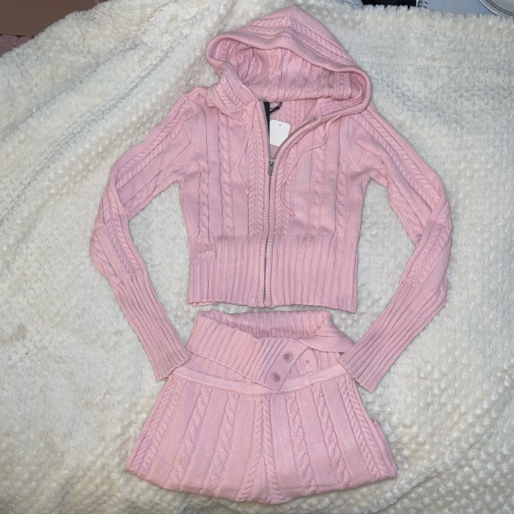 Baby Pink Knit Sweater Set